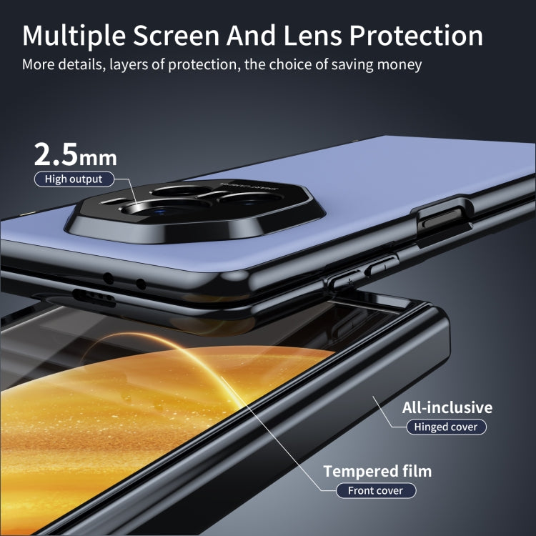 For Honor Magic V3 Integrated AG Frosted Vacuum Plating Phone Case(Blue) - Honor Cases by PMC TechLife | Online Shopping South Africa | PMC TechLife | Buy Now Pay Later Mobicred