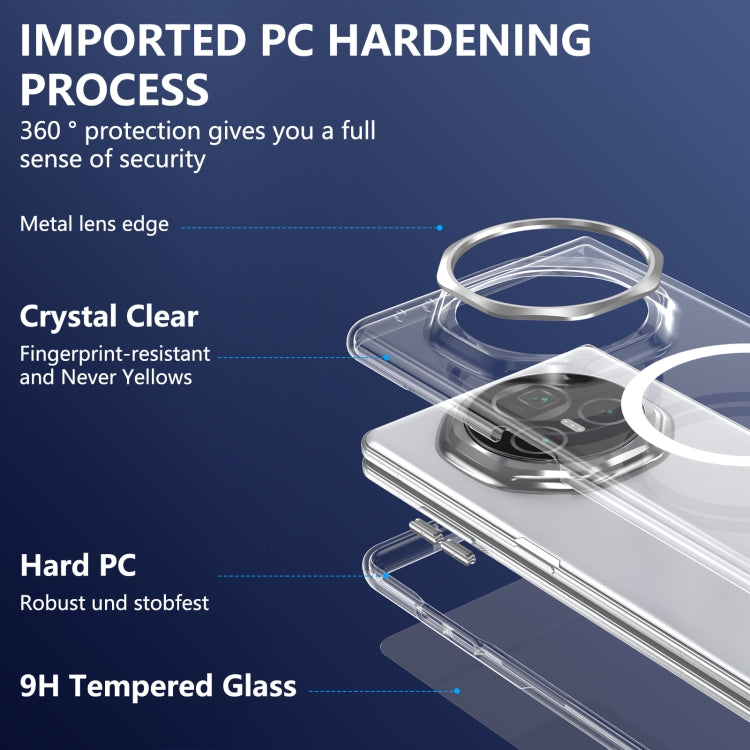 For Honor Magic V3 lce Folding Series MagSafe Integrated Clear PC Phone Case(Silver) - Honor Cases by PMC TechLife | Online Shopping South Africa | PMC TechLife | Buy Now Pay Later Mobicred