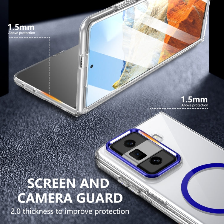 For Honor Magic Vs3 lce Folding Series MagSafe Integrated Clear PC Phone Case(Royal Blue) - Honor Cases by PMC TechLife | Online Shopping South Africa | PMC TechLife | Buy Now Pay Later Mobicred
