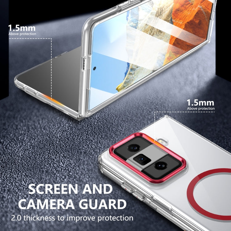 For Honor Magic Vs3 lce Folding Series MagSafe Integrated Clear PC Phone Case(Red) - Honor Cases by PMC TechLife | Online Shopping South Africa | PMC TechLife | Buy Now Pay Later Mobicred
