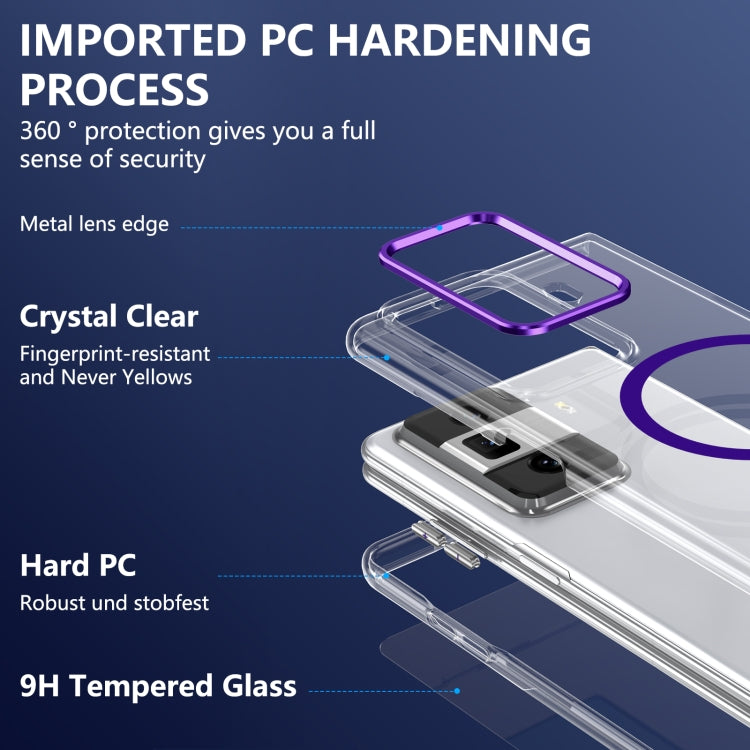 For Honor Magic Vs3 lce Folding Series MagSafe Integrated Clear PC Phone Case(Purple) - Honor Cases by PMC TechLife | Online Shopping South Africa | PMC TechLife | Buy Now Pay Later Mobicred