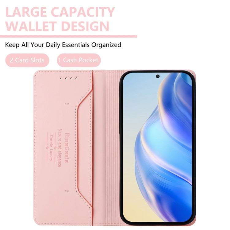For Huawei Pura 70 Pro / Pura 70 Pro+ RC01 Dual-Folded Magnetic Suction RFID Leather Phone Case(Pink) - Huawei Cases by PMC Jewellery | Online Shopping South Africa | PMC Jewellery | Buy Now Pay Later Mobicred