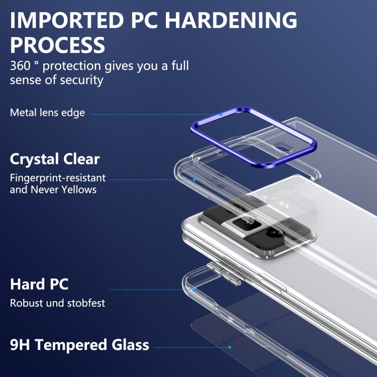 For Honor Magic Vs3 lce Folding Series Integrated Clear PC Phone Case(Royal Blue) - Honor Cases by PMC TechLife | Online Shopping South Africa | PMC TechLife | Buy Now Pay Later Mobicred
