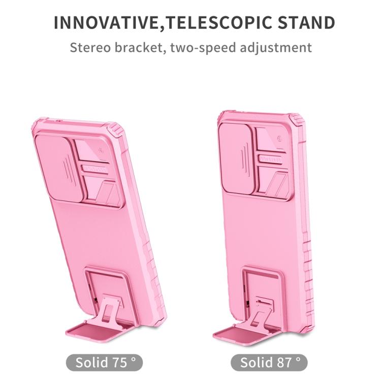 For Samsung Galaxy S25 Ultra 5G Stereoscopic Holder Sliding Camshield Phone Case(Pink) - Galaxy S25 Ultra 5G Cases by PMC Jewellery | Online Shopping South Africa | PMC Jewellery | Buy Now Pay Later Mobicred
