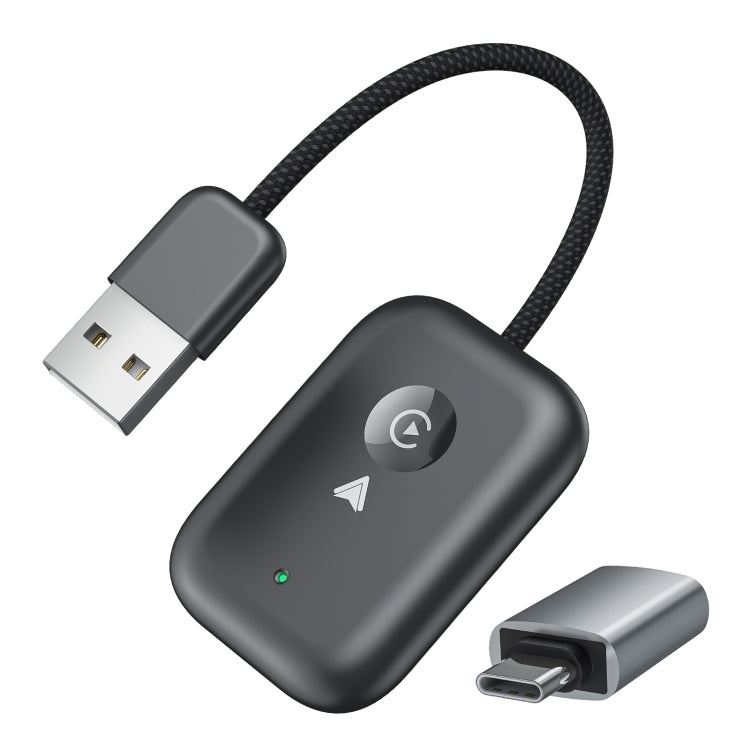 2 in 1 Apple CarPlay / Android Auto USB, Type-C Dual Ports Wired to Wireless CarPlay Adapter(Black) - free shipping - PMC TechLife - Order now!