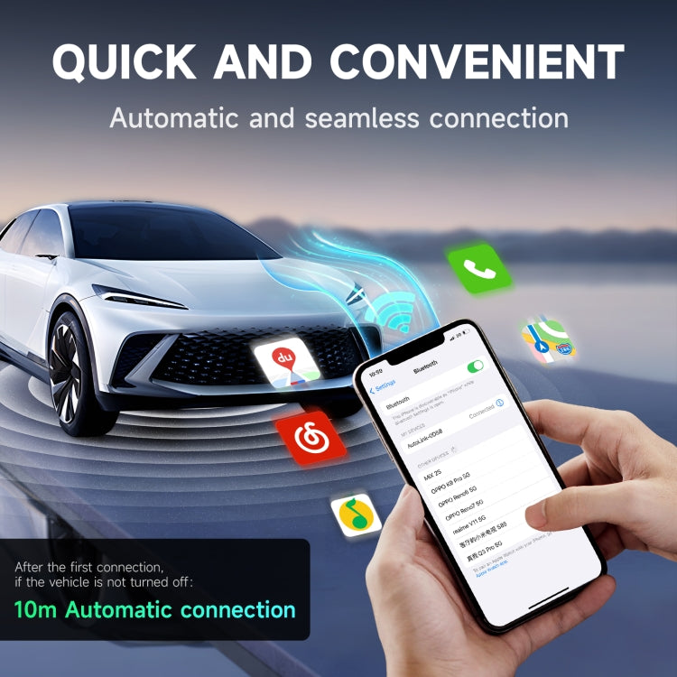 2 in 1 Apple CarPlay / Android Auto USB, Type-C Dual Ports Wired to Wireless CarPlay Adapter(Silver) - Bluetooth Adapters by PMC TechLife | Online Shopping South Africa | PMC TechLife | Buy Now Pay Later Mobicred