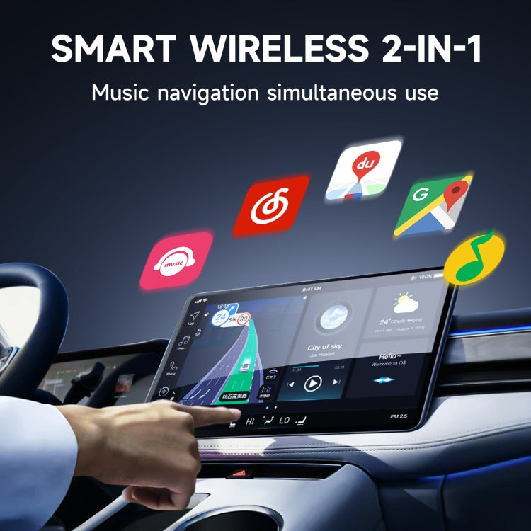 2 in 1 Apple CarPlay / Android Auto USB, Type-C Dual Ports Wired to Wireless CarPlay Adapter(Silver) - Bluetooth Adapters by PMC TechLife | Online Shopping South Africa | PMC TechLife | Buy Now Pay Later Mobicred