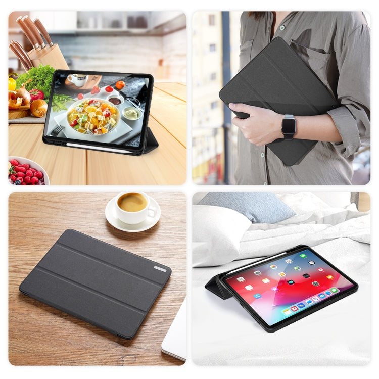 For iPad Air 11 2025 / 2024 / 2022 / 2020 10.9 DUX DUCIS Domo Series Horizontal Flip Magnetic TPU + PU Leather Case with Three-folding Holder & Pen Slot(Black) - iPad Air (2022) / (2020) 10.9 Cases by DUX DUCIS | Online Shopping South Africa | PMC TechLife | Buy Now Pay Later Mobicred