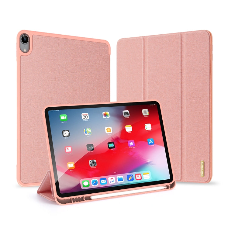 For iPad Air 11 2025 / 2024 / 2022 / 2020 10.9 DUX DUCIS Domo Series Horizontal Flip Magnetic TPU + PU Leather Case with Three-folding Holder & Pen Slot(Pink) - free shipping - PMC TechLife - Order now!