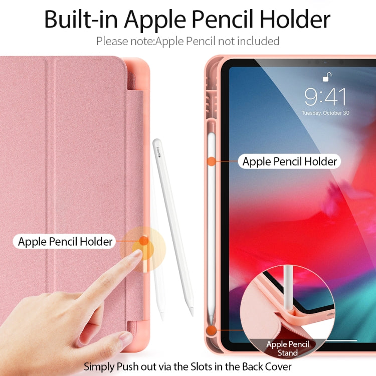 For iPad Air 11 2025 / 2024 / 2022 / 2020 10.9 DUX DUCIS Domo Series Horizontal Flip Magnetic TPU + PU Leather Case with Three-folding Holder & Pen Slot(Pink) - free shipping - PMC TechLife - Order now!