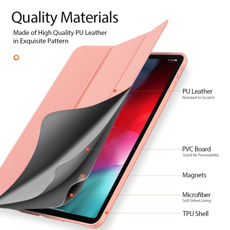 For iPad Air 11 2025 / 2024 / 2022 / 2020 10.9 DUX DUCIS Domo Series Horizontal Flip Magnetic TPU + PU Leather Case with Three-folding Holder & Pen Slot(Pink) - free shipping - PMC TechLife - Order now!