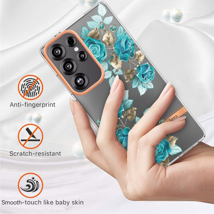 For Samsung Galaxy S25 Ultra 5G Flowers and Plants Series IMD TPU Phone Case(Blue Rose) - Galaxy S25 Ultra 5G Cases by PMC Jewellery | Online Shopping South Africa | PMC Jewellery | Buy Now Pay Later Mobicred