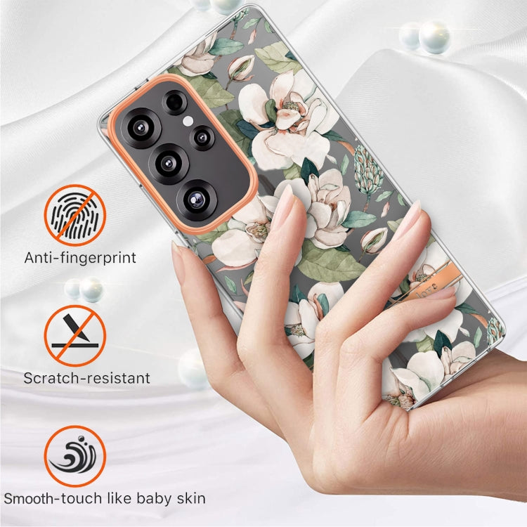For Samsung Galaxy S25 Ultra 5G Flowers and Plants Series IMD TPU Phone Case(Green Gardenia) - Galaxy S25 Ultra 5G Cases by PMC Jewellery | Online Shopping South Africa | PMC Jewellery | Buy Now Pay Later Mobicred