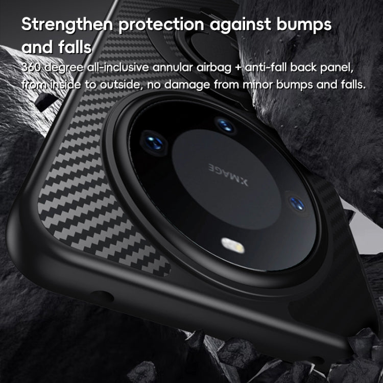 For Huawei Mate 60 Pro / 60 Pro+ Carbon Fiber MagSafe Phone Case with 360 Degree Rotating Holder(Black) - Huawei Cases by PMC TechLife | Online Shopping South Africa | PMC TechLife | Buy Now Pay Later Mobicred