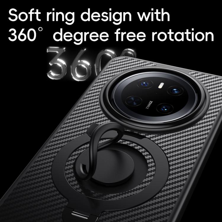 For Huawei Mate 70 Pro / 70 Pro+ Carbon Fiber MagSafe Phone Case with 360 Degree Rotating Holder(Black) - Huawei Cases by PMC TechLife | Online Shopping South Africa | PMC TechLife | Buy Now Pay Later Mobicred