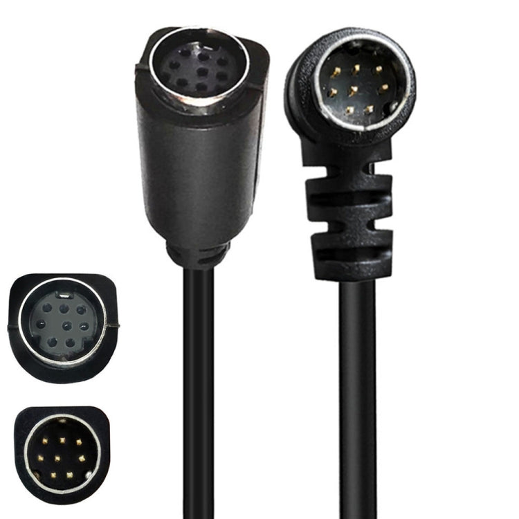 Curved mini DIN 8 Pin TV Audio Adapter Cable S-Video TV Box Cable, Length:3m(Black) - Cables by PMC TechLife | Online Shopping South Africa | PMC TechLife | Buy Now Pay Later Mobicred