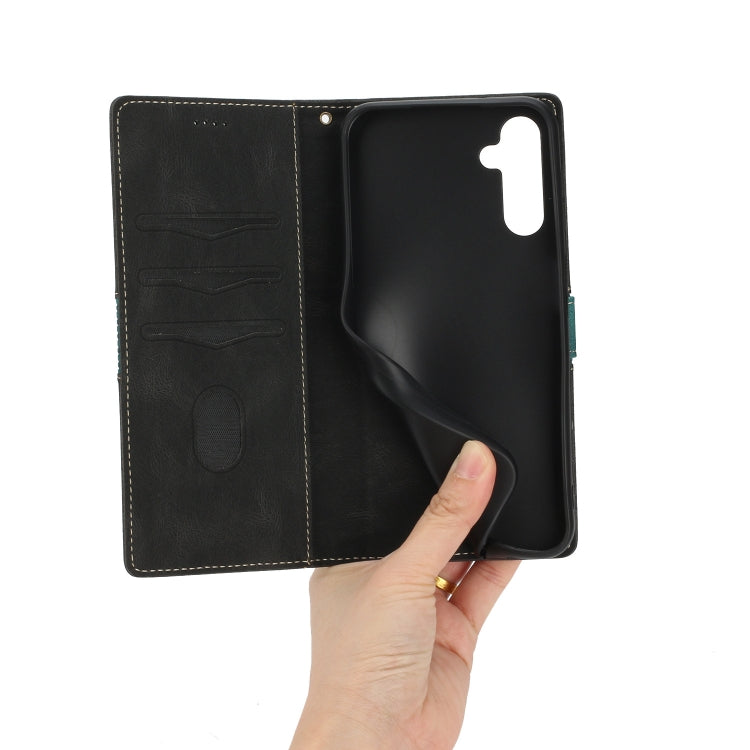 For Samsung Galaxy S25 5G Grid Stitching Leather Phone Case with Lanyard(Black) - Galaxy S25 5G Cases by PMC Jewellery | Online Shopping South Africa | PMC Jewellery | Buy Now Pay Later Mobicred