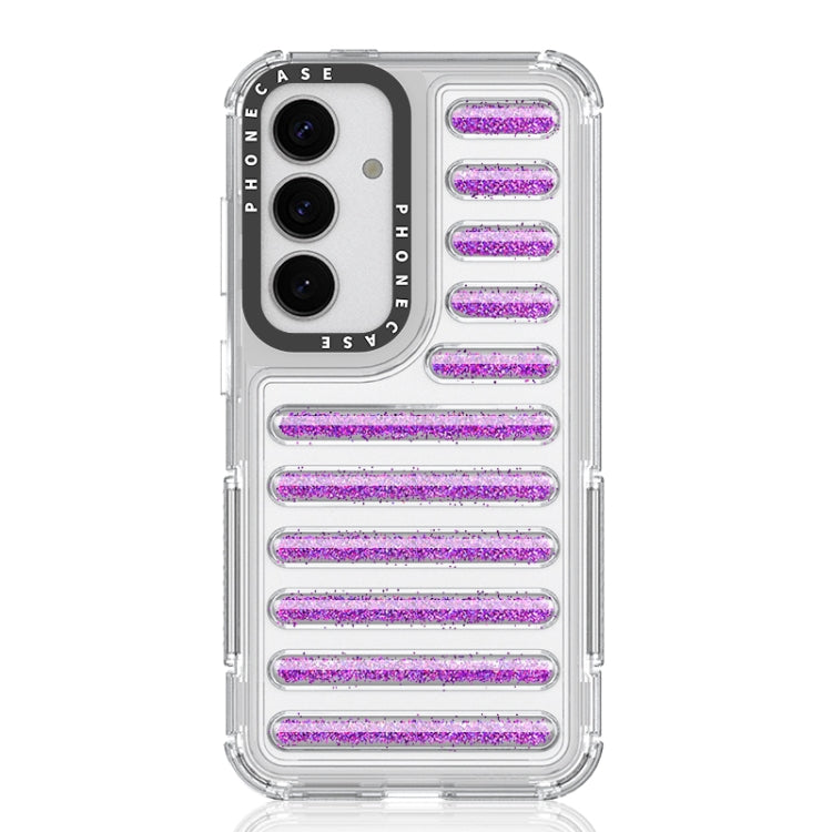 For Samsung Galaxy S25 5G Capsule Glitter TPU Hybrid PC Airbag Phone Case(Purple) - Galaxy S25 5G Cases by PMC Jewellery | Online Shopping South Africa | PMC Jewellery | Buy Now Pay Later Mobicred