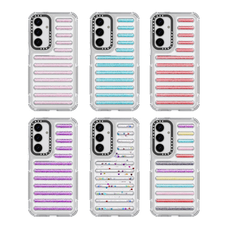For Samsung Galaxy S25 5G Capsule Glitter TPU Hybrid PC Airbag Phone Case(Pink) - Galaxy S25 5G Cases by PMC Jewellery | Online Shopping South Africa | PMC Jewellery | Buy Now Pay Later Mobicred