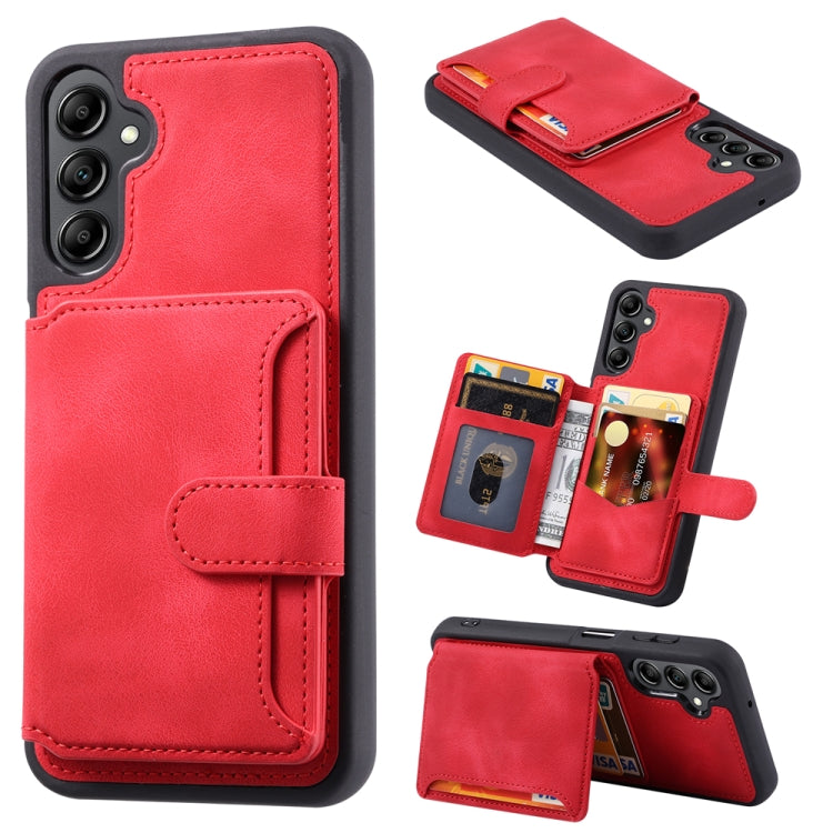 For Samsung Galaxy S25+ 5G Skin Feel Dream RFID Anti-theft PU Card Bag Phone Case(Red) - Galaxy S25+ 5G Cases by PMC TechLife | Online Shopping South Africa | PMC TechLife | Buy Now Pay Later Mobicred