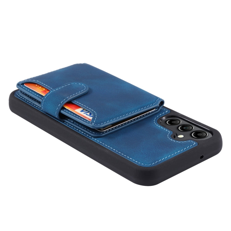 For Samsung Galaxy S25+ 5G Skin Feel Dream RFID Anti-theft PU Card Bag Phone Case(Peacock Blue) - Galaxy S25+ 5G Cases by PMC TechLife | Online Shopping South Africa | PMC TechLife | Buy Now Pay Later Mobicred