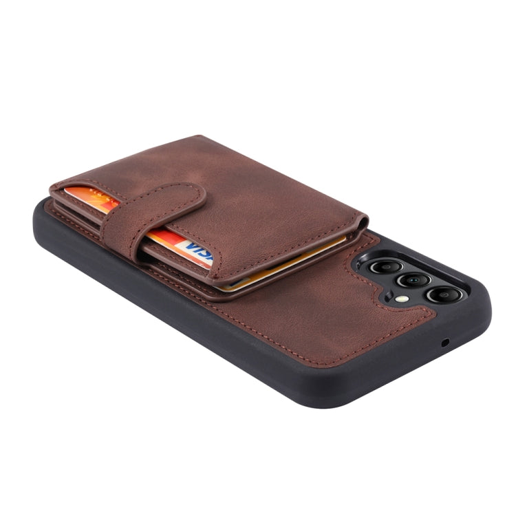 For Samsung Galaxy S25+ 5G Skin Feel Dream RFID Anti-theft PU Card Bag Phone Case(Coffee) - Galaxy S25+ 5G Cases by PMC TechLife | Online Shopping South Africa | PMC TechLife | Buy Now Pay Later Mobicred