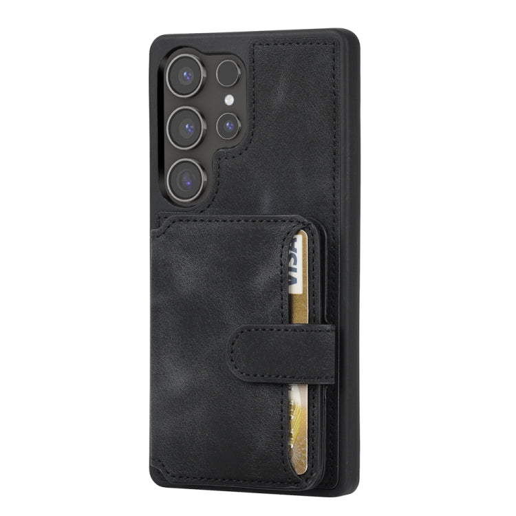 For Samsung Galaxy S25 Ultra 5G Skin Feel Dream RFID Anti-theft PU Card Bag Phone Case(Black) - Galaxy S25 Ultra 5G Cases by PMC TechLife | Online Shopping South Africa | PMC TechLife | Buy Now Pay Later Mobicred