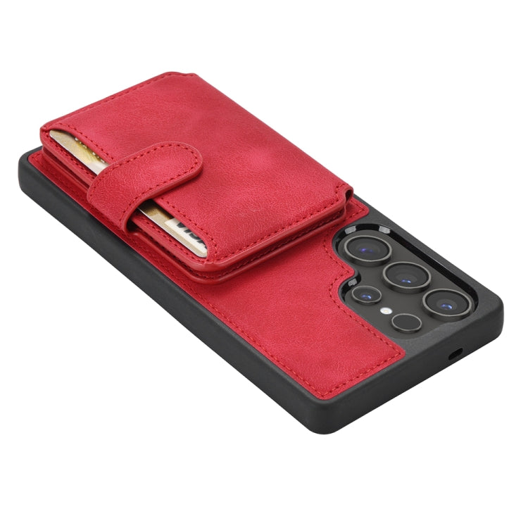 For Samsung Galaxy S25 Ultra 5G Skin Feel Dream RFID Anti-theft PU Card Bag Phone Case(Red) - Galaxy S25 Ultra 5G Cases by PMC TechLife | Online Shopping South Africa | PMC TechLife | Buy Now Pay Later Mobicred