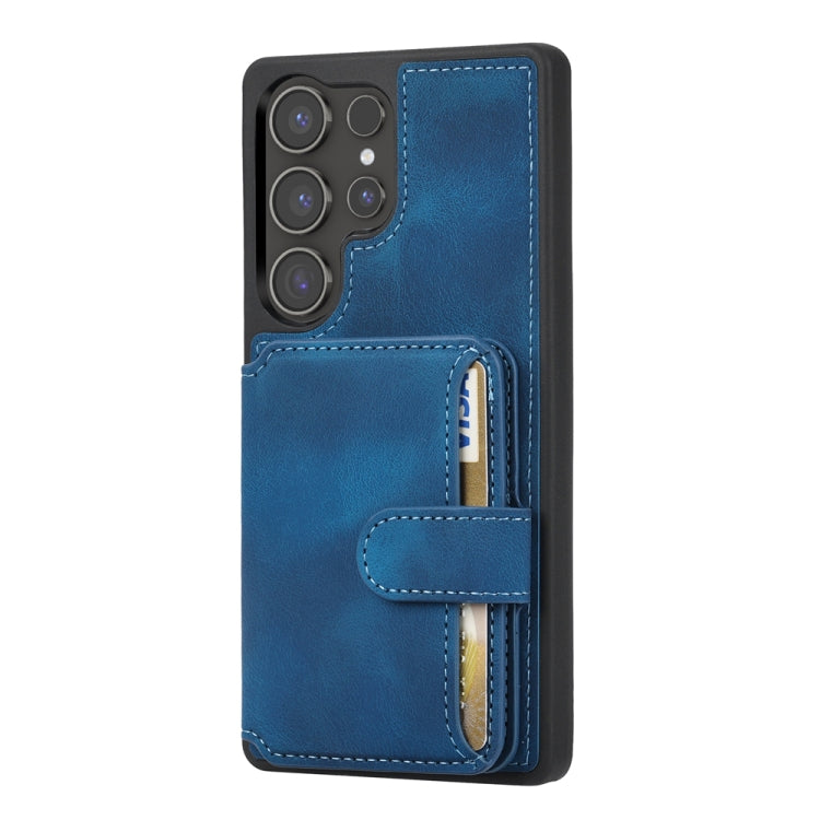 For Samsung Galaxy S25 Ultra 5G Skin Feel Dream RFID Anti-theft PU Card Bag Phone Case(Peacock Blue) - Galaxy S25 Ultra 5G Cases by PMC TechLife | Online Shopping South Africa | PMC TechLife | Buy Now Pay Later Mobicred