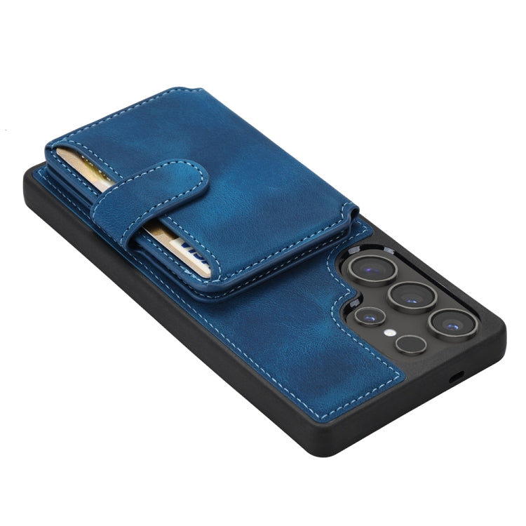 For Samsung Galaxy S25 Ultra 5G Skin Feel Dream RFID Anti-theft PU Card Bag Phone Case(Peacock Blue) - Galaxy S25 Ultra 5G Cases by PMC TechLife | Online Shopping South Africa | PMC TechLife | Buy Now Pay Later Mobicred