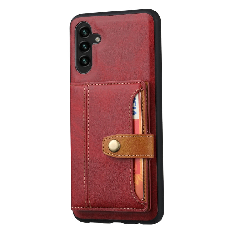 For Samsung Galaxy S25+ 5G Calfskin Card Slot TPU Hybrid PU Phone Case(Red) - Galaxy S25+ 5G Cases by PMC Jewellery | Online Shopping South Africa | PMC Jewellery | Buy Now Pay Later Mobicred