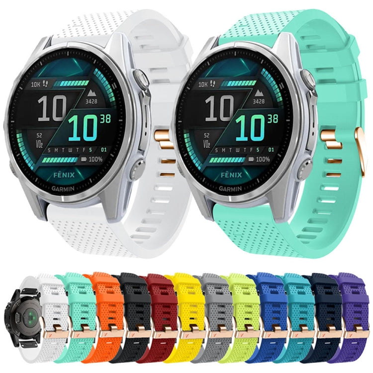 For Garmin 20mm Spotted Rose Gold Buckle Silicone Quick Release Watch Band(White) - free shipping - PMC TechLife - Order now!