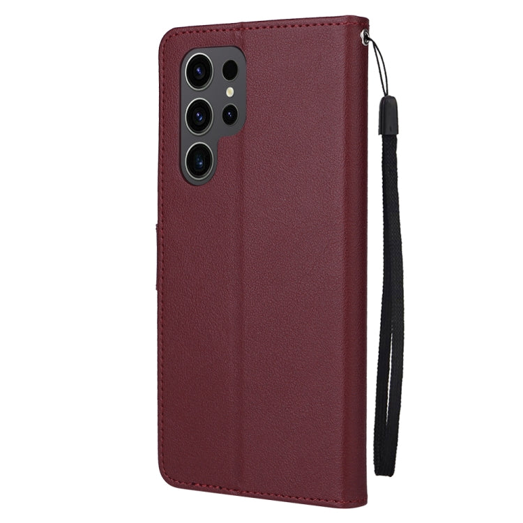 For Samsung Galaxy S25 Ultra 5G 3-Card Slots Multifunctional Leather Phone Case(Wine Red) - Galaxy S25 Ultra 5G Cases by PMC Jewellery | Online Shopping South Africa | PMC Jewellery | Buy Now Pay Later Mobicred