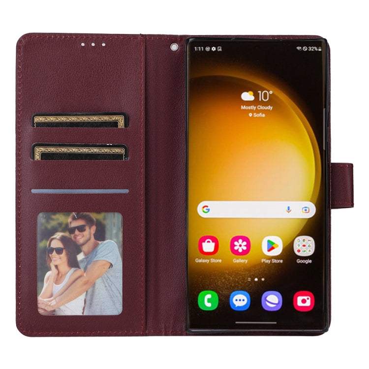 For Samsung Galaxy S25 Ultra 5G 3-Card Slots Multifunctional Leather Phone Case(Wine Red) - Galaxy S25 Ultra 5G Cases by PMC Jewellery | Online Shopping South Africa | PMC Jewellery | Buy Now Pay Later Mobicred