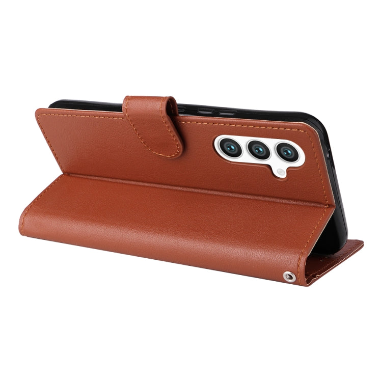 For Samsung Galaxy S25+ 5G 3-Card Slots Multifunctional Leather Phone Case(Brown) - free shipping - PMC Jewellery - Order now!