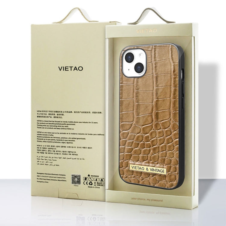 For iPhone 16 Pro VIETAO Alligator Texture PU Phone Case(Brown) - free shipping - PMC Jewellery - Order now!