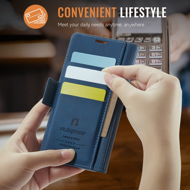 For Samsung Galaxy S25+ 5G AutSpace A11 Side Buckle MagSafe Magnetic RFID Phone Leather Case(Blue) - free shipping - PMC Jewellery - Order now!