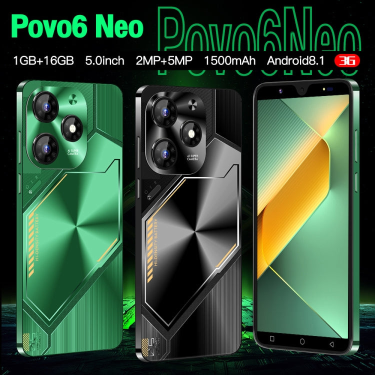 Povo6 Neo / DP29, 1GB+16GB, Face Identification, 5.0 inch Android 8.1 MTK6580M Quad Core, Network: 3G, Dual SIM, Plug:US Plug(Green) - free shipping - PMc TechLife - Order now!