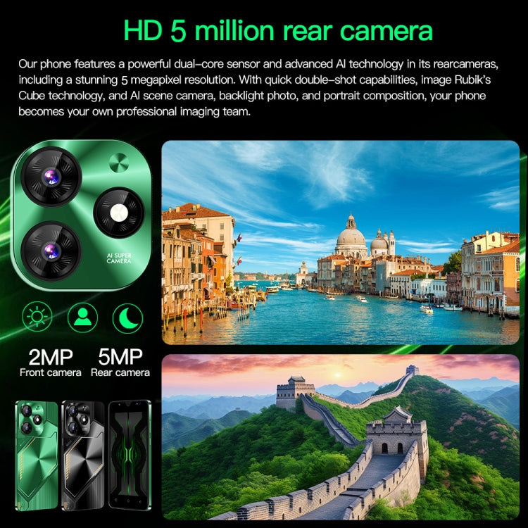 Povo6 Neo / DP29, 1GB+16GB, Face Identification, 5.0 inch Android 8.1 MTK6580M Quad Core, Network: 3G, Dual SIM, Plug:US Plug(Green) - free shipping - PMc TechLife - Order now!
