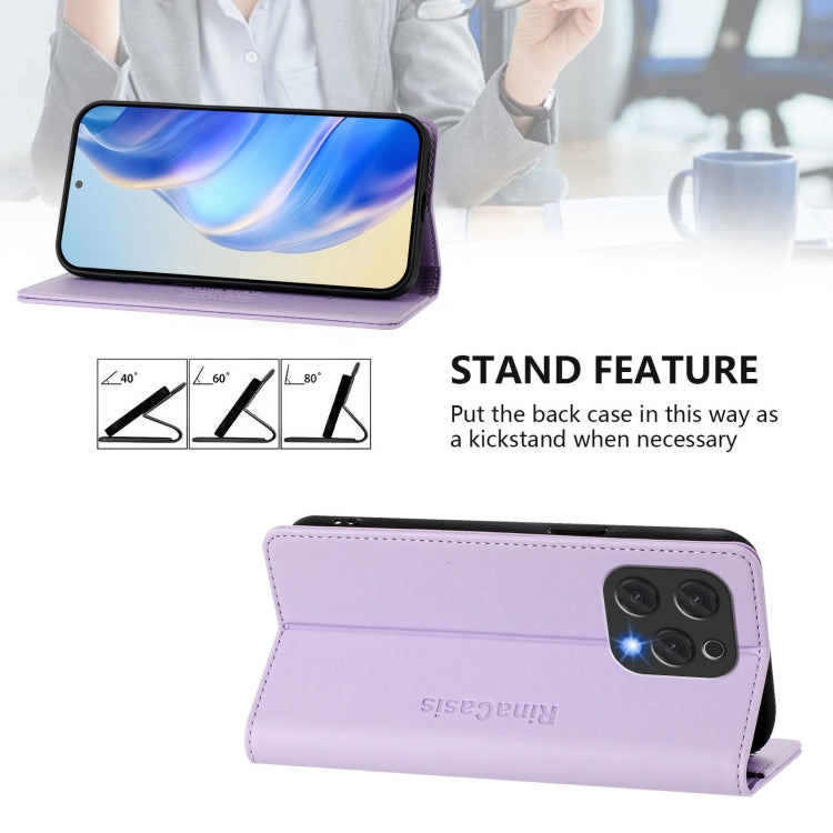 For DOOGEE N55 Plus RC01 Dual-Folded Magnetic Suction RFID Leather Phone Case(Light Purple) - Doogee Cases by PMC TechLife | Online Shopping South Africa | PMC TechLife | Buy Now Pay Later Mobicred