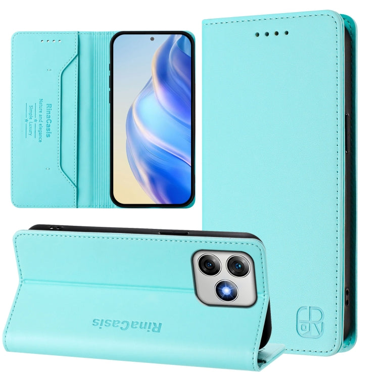 For Ulefone Note 18 Ultra 5G RC01 Dual-Folded Magnetic Suction RFID Leather Phone Case(Mint Green) - Ulefone Cases by PMC TechLife | Online Shopping South Africa | PMC TechLife | Buy Now Pay Later Mobicred