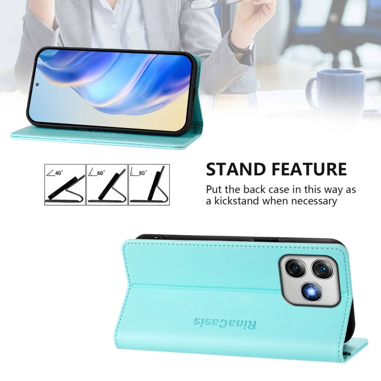 For Ulefone Note 18 Ultra 5G RC01 Dual-Folded Magnetic Suction RFID Leather Phone Case(Mint Green) - Ulefone Cases by PMC TechLife | Online Shopping South Africa | PMC TechLife | Buy Now Pay Later Mobicred