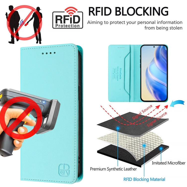 For Ulefone Note 18 Ultra 5G RC01 Dual-Folded Magnetic Suction RFID Leather Phone Case(Mint Green) - Ulefone Cases by PMC TechLife | Online Shopping South Africa | PMC TechLife | Buy Now Pay Later Mobicred