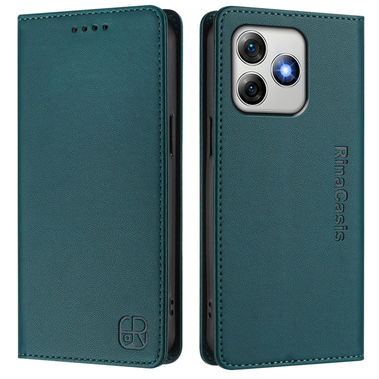 For Ulefone Note 18 Ultra 5G RC01 Dual-Folded Magnetic Suction RFID Leather Phone Case(Dark Green) - Ulefone Cases by PMC TechLife | Online Shopping South Africa | PMC TechLife | Buy Now Pay Later Mobicred