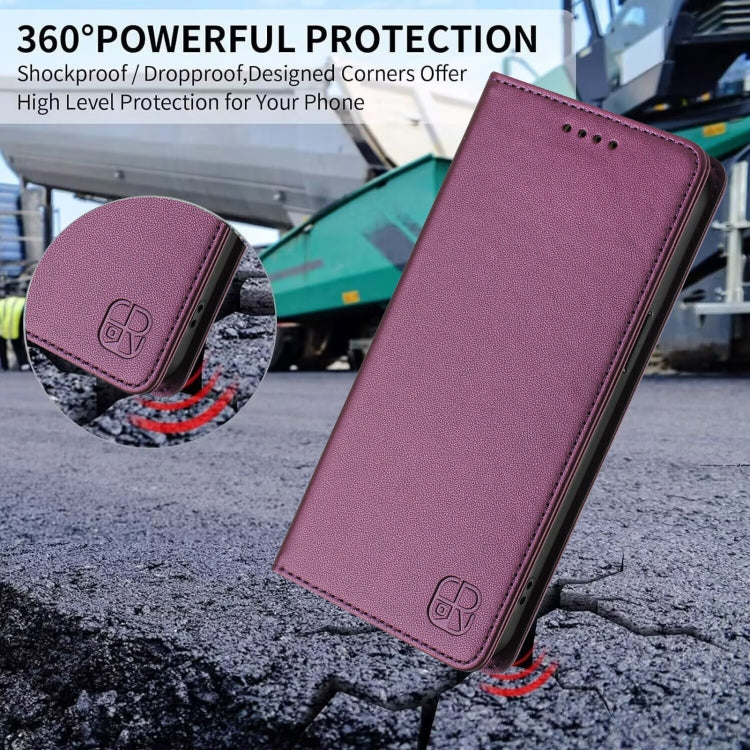 For Ulefone Note 20 Pro RC01 Dual-Folded Magnetic Suction RFID Leather Phone Case(Violet) - free shipping - PMC TechLife - Order now!