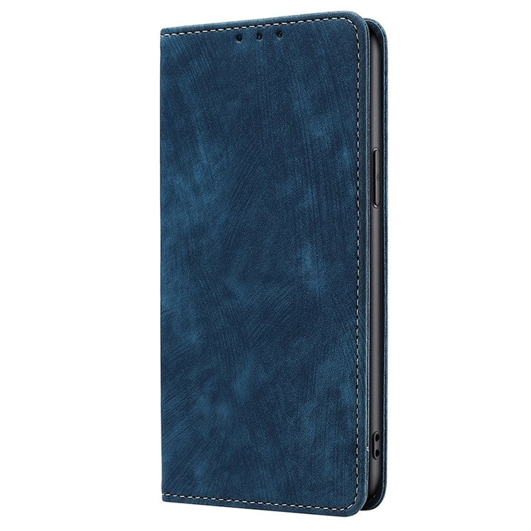 For Samsung Galaxy S25 5G RFID Anti-theft Brush Magnetic Leather Phone Case(Blue) - Galaxy S25 5G Cases by PMC TechLife | Online Shopping South Africa | PMC TechLife | Buy Now Pay Later Mobicred
