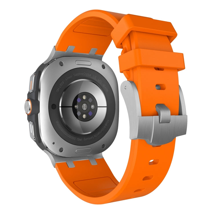 For Samsung Galaxy Watch Ultra 47mm AP Series Liquid Silicone Watch Band(Silver Orange) - free shipping - PMc TechLife - Order now!