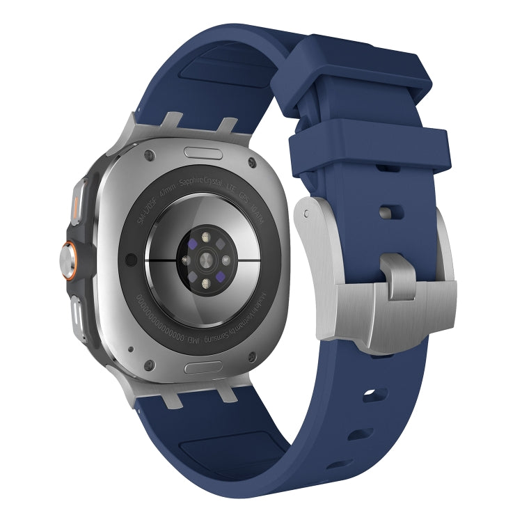For Samsung Galaxy Watch Ultra 47mm AP Series Liquid Silicone Watch Band(Silver Blue) - Watch Bands by PMc TechLife | Online Shopping South Africa | PMc TechLife | Buy Now Pay Later Mobicred