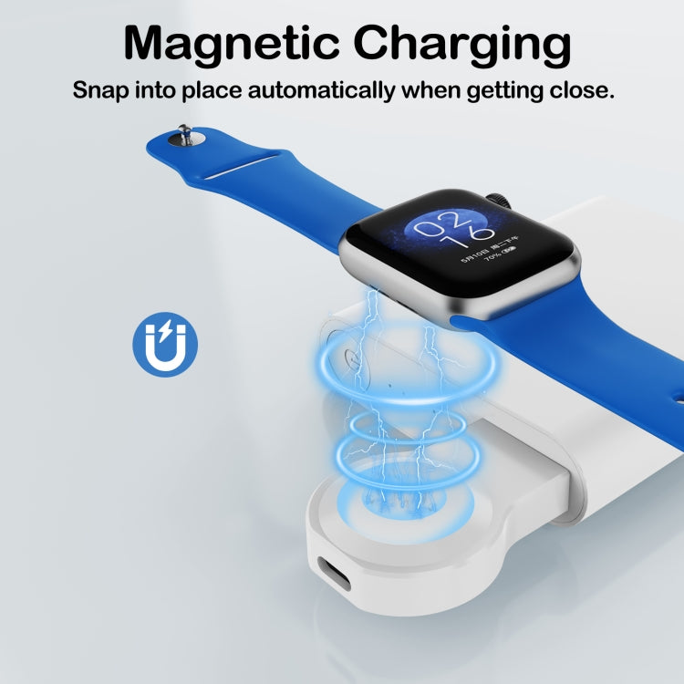 For Apple Watch Series A13 Portable Wireless Charger(White) - Charger / Holder by PMC TechLife | Online Shopping South Africa | PMC TechLife | Buy Now Pay Later Mobicred