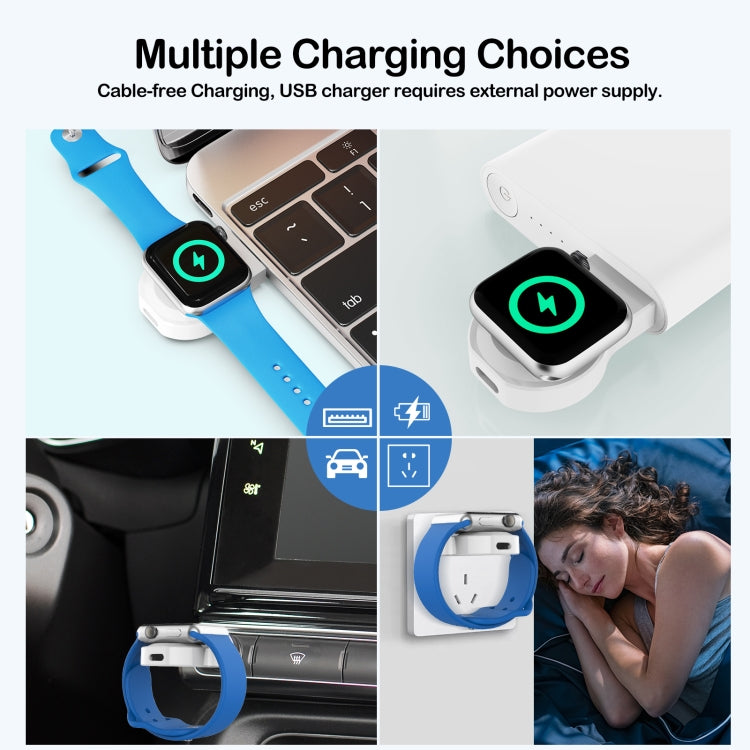 For Apple Watch Series A13 Portable Wireless Charger(White) - Charger / Holder by PMC TechLife | Online Shopping South Africa | PMC TechLife | Buy Now Pay Later Mobicred